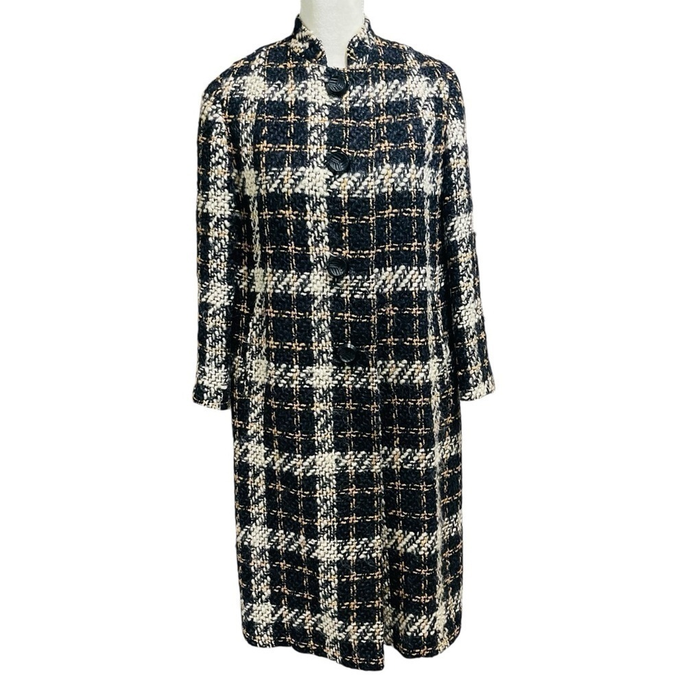 Vintage Peck & Peck Women’s Scottish Fabric Heavyweight Tweed Button Down Coat